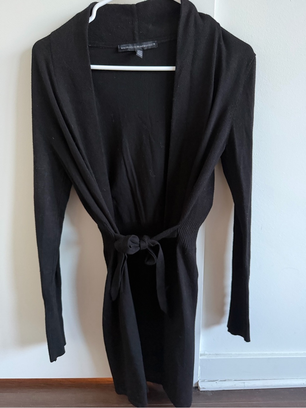 White House Black Market Tie-Waist Long Cardigan